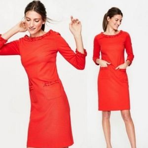 Boden Miranda Ponte dress red size us 4L pockets